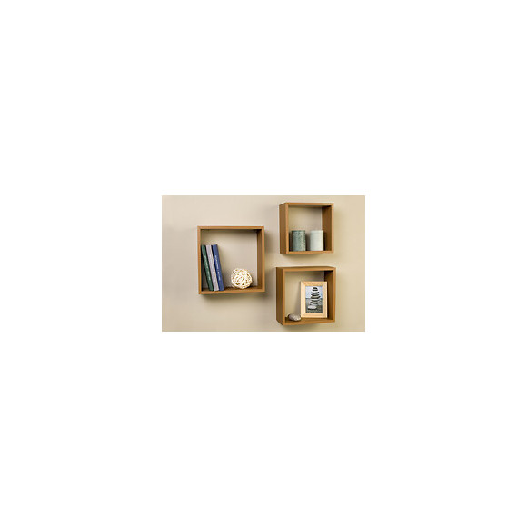 Triple cubes coins rectangulaires chêne - 30 x 30 -27 x 27 -24 x 24 cm