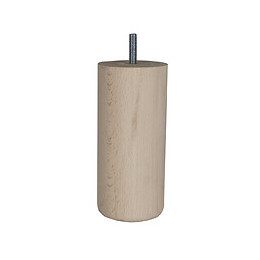 Pied de lit cylindrique fixe hêtre brut