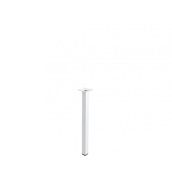 Pied de meuble carré acier blanc 2.5x2.5cm hauteur 40cm