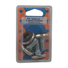 Vérin de réglage chromé D.10mm longueur 2.5cm x4 pièces