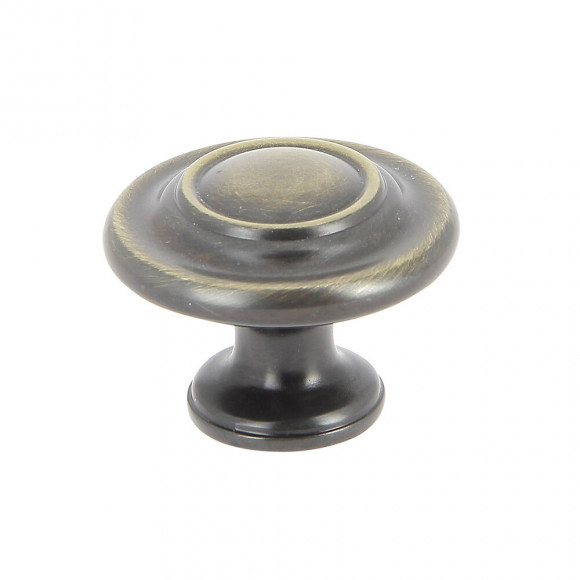 Bouton rustique diamètre 33mm laitonné vieilli