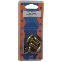 Vérin de réglage laiton M10 longueur 2.5cm x4 pièces