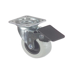 Roulette platine à frein pivotante