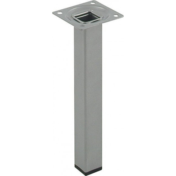 Pied de meuble carré acier gris 2.5x2.5cm hauteur 20cm