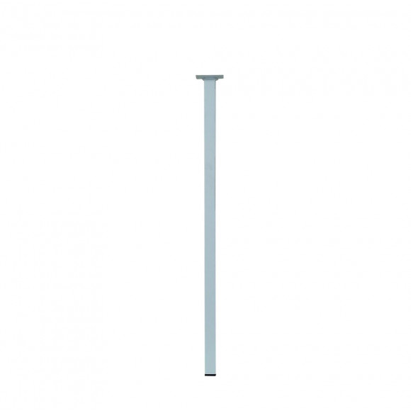 Pied de table carré acier blanc 2.5x2.5cm hauteur 70cm