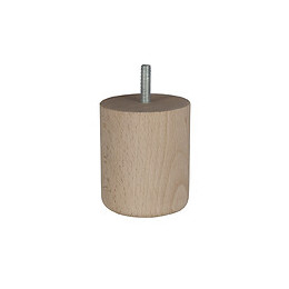 Pied de meublecylindrique en hêtre brut