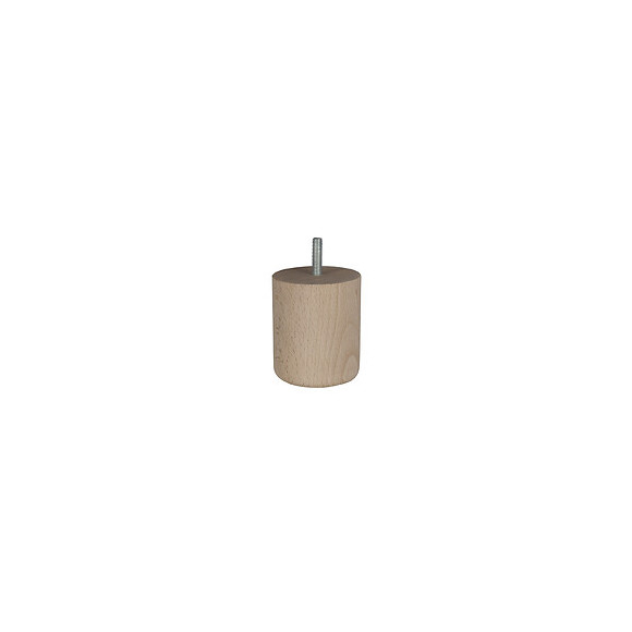 Pied de meublecylindrique en hêtre brut
