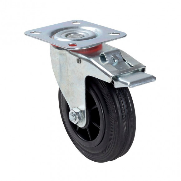 Roulette platine à frein pivotante charge 100kg
