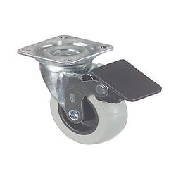 Roulette platine à frein pivotante