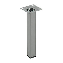Pied de meuble carré acier gris 2.5x2.5cm hauteur 20cm