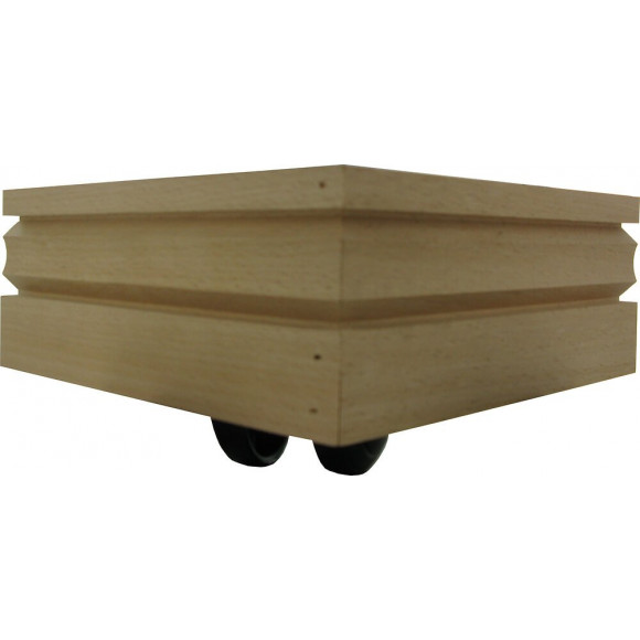 Socle de sommier en hêtre brut avec roulette montée