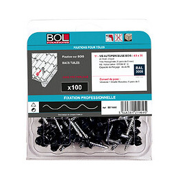 100 vis autoperceuses bois 4.9x35 rd. 14 RAL 5008