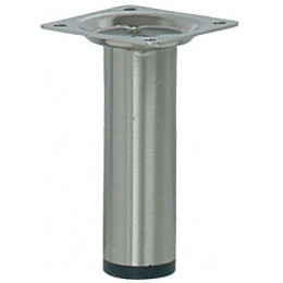 Pied de meuble cylindre acier brossé D.3cm hauteur 10cm