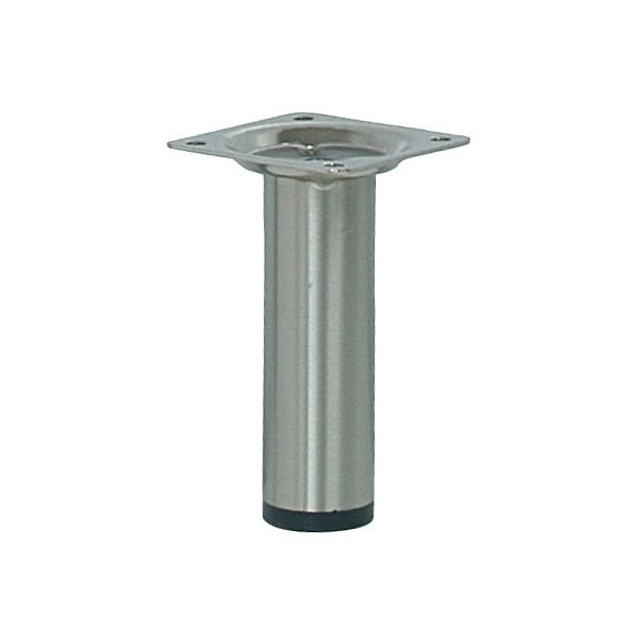 Pied de meuble cylindre acier brossé D.3cm hauteur 10cm