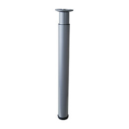 Pied aluminium gris D.7.6cm réglable 70 à 110cm
