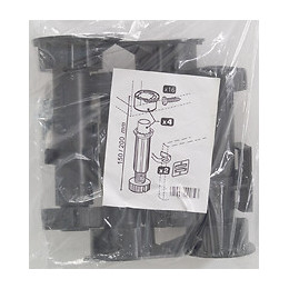 Sachet de 4 pieds de cuisine plastique noir réglable 15 à 22cm