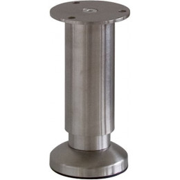 Pied de meuble inox D.5.8cm réglable 12 à 13.5cm