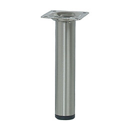 Pied de meuble cylindre acier brossé D.3cm hauteur 15cm