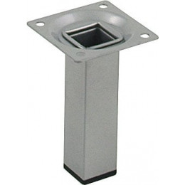 Pied de meuble carré acier gris 2.5x2.5cm hauteur 10cm