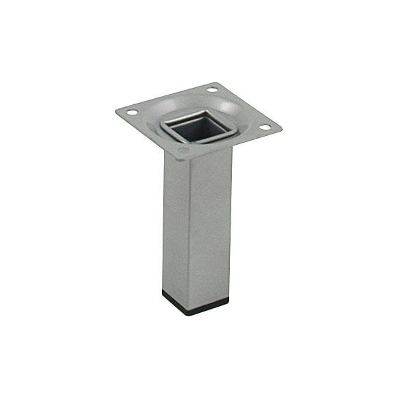Pied de meuble carré acier gris 2.5x2.5cm hauteur 10cm