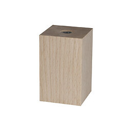 Masse de sommier carrée en hêtre brut avec insert M8