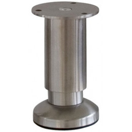 Pied de meuble inox D.5.8cm réglable 10 à 11.5cm