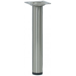 Pied de meuble cylindre acier brossé D.3cm hauteur 20cm