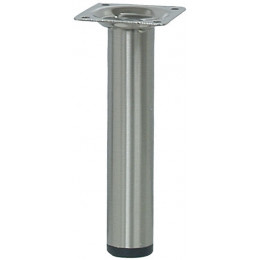 Pied de meuble cylindre acier brossé D.3cm hauteur 15cm