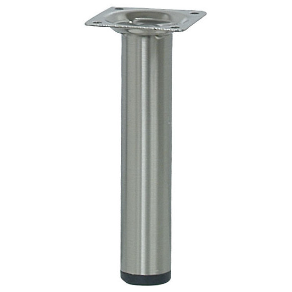 Pied de meuble cylindre acier brossé D.3cm hauteur 15cm
