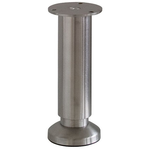 Pied de meuble inox D.5.8cm réglable 15 à 16.5cm