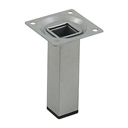 Pied de meuble carré acier gris 2.5x2.5cm hauteur 10cm