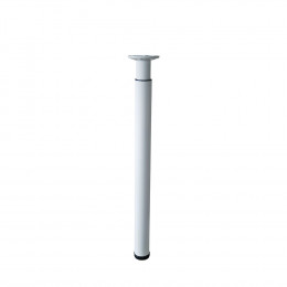 Pied aluminium blanc D.6cm réglable 74 à 113cm