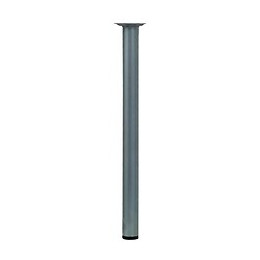 Pied de meuble cylindre acier gris D.3cm hauteur 40cm
