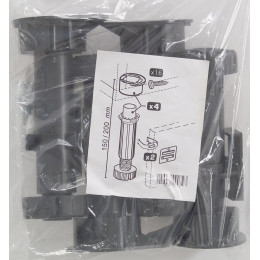 Sachet de 4 pieds de cuisine plastique noir réglable 15 à 22cm