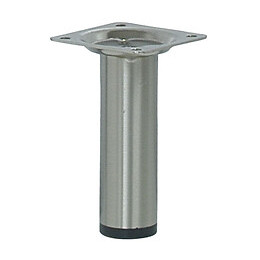 Pied de meuble cylindre acier brossé D.3cm hauteur 10cm