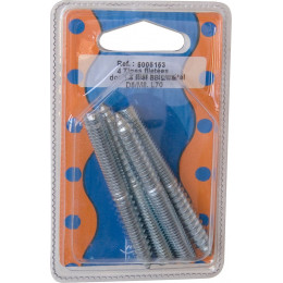 Vis double filet M8 D.8mm longueur 7cm x4 pièces