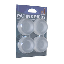 Accessoire pied patin poli hauteur 2cm D.3cm x4 pièces