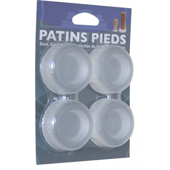 Accessoire pied patin poli hauteur 2cm D.3cm x4 pièces