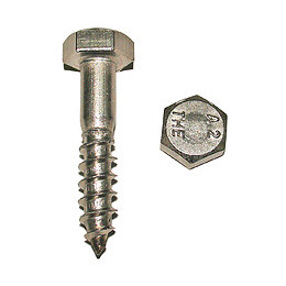 5 tirefonds tête hexagonale inox A2 8x60mm