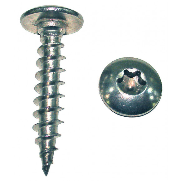 Sachet 6 vis à pentures Torx chrome 3 7X40mm