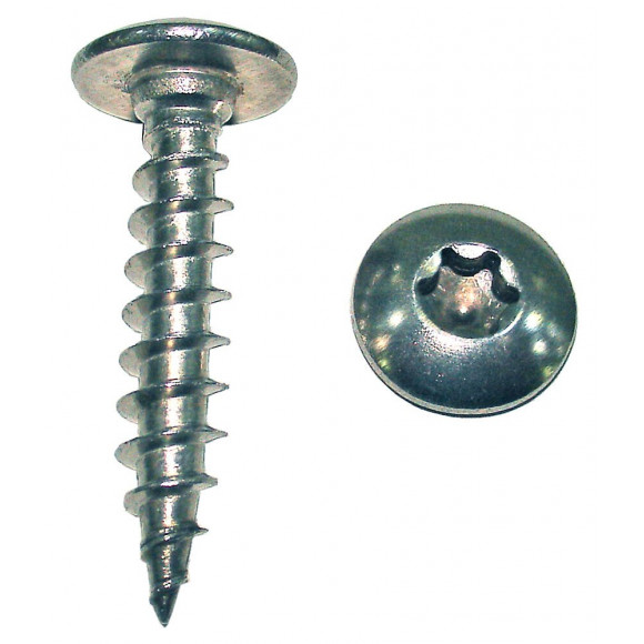 Sachet 6 vis à pentures Torx chrome 3 6x50mm