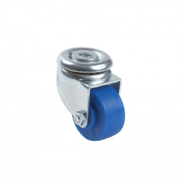 Roulette pivotante diamètre 30mm polypropylène bleu