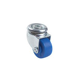 Roulette pivotante diamètre 30mm polypropylène bleu