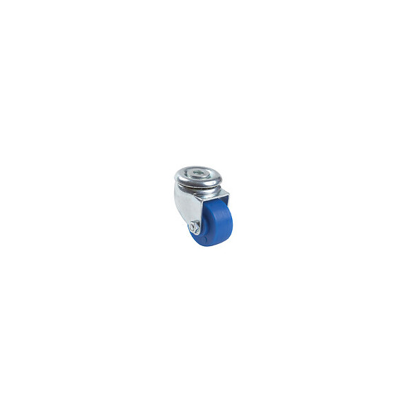 Roulette pivotante diamètre 30mm polypropylène bleu