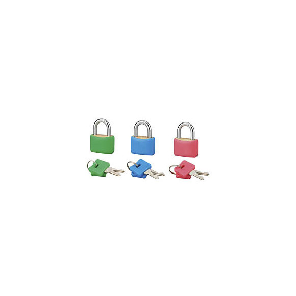 Lot de 3 cadenas laiton color 30mm anse acier 6 clés