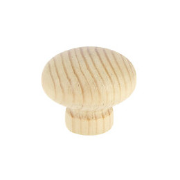 Bouton contemporain diamètre 35mm pin naturel verni