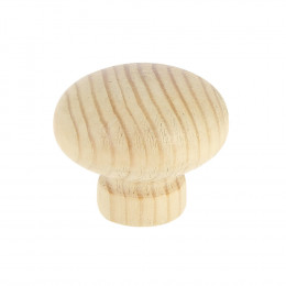 Bouton contemporain diamètre 35mm pin naturel verni