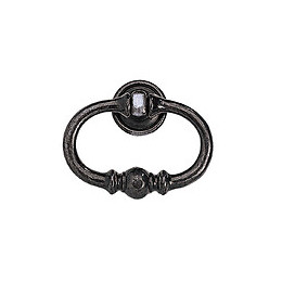 Poignée anneau régence 66mm zamak vieux fer