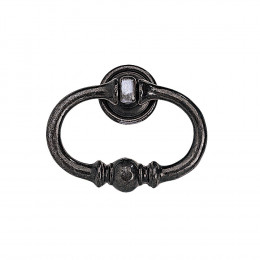 Poignée anneau régence 66mm zamak vieux fer