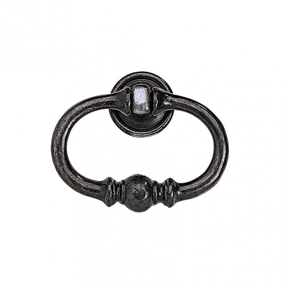 Poignée anneau régence 66mm zamak vieux fer